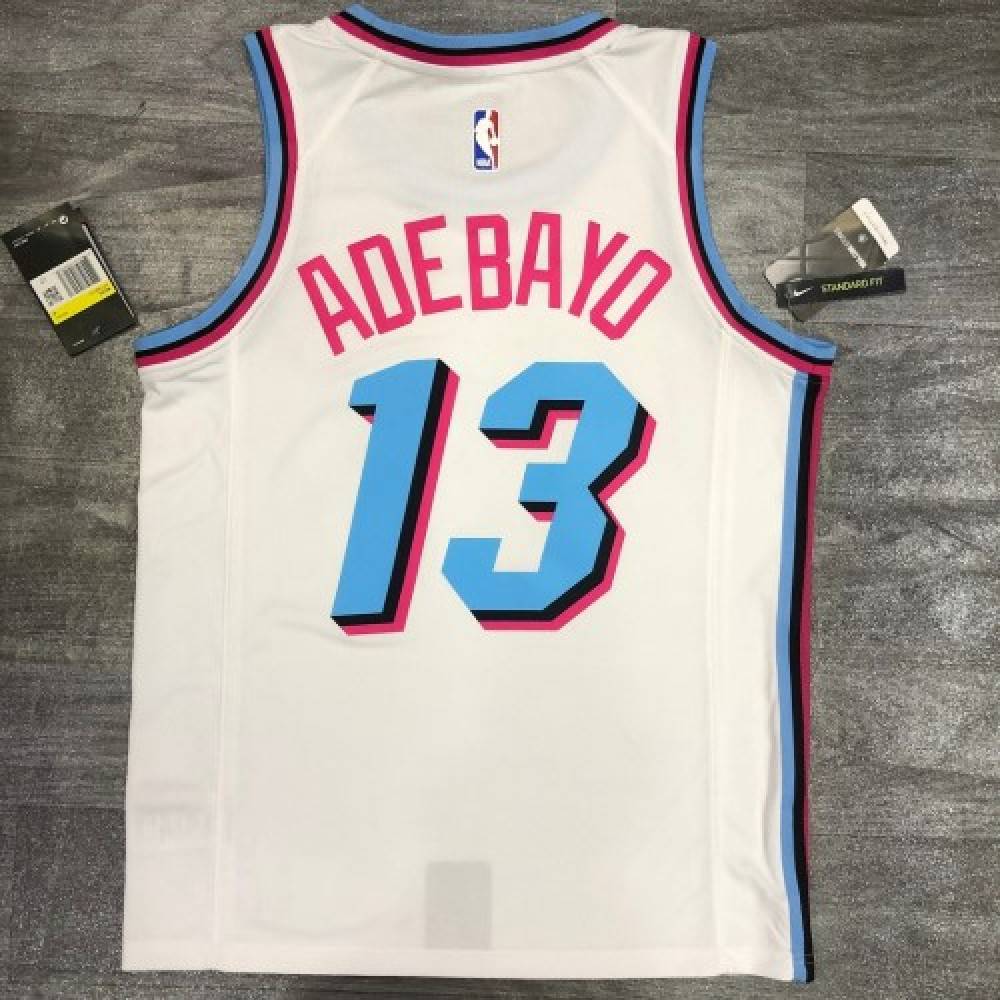 Men's Miami Heat Bam Adebayo #13 White 19-20 Swingman Jersey - City Edition-Pro Kit Vault | Brand New 26/27 Sports Jerseys